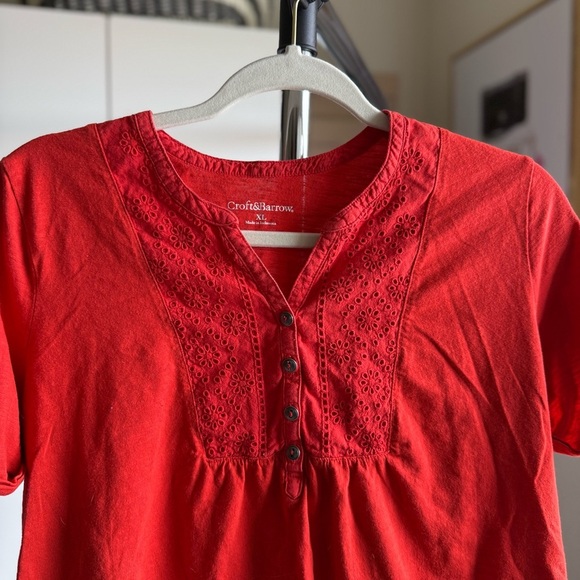 Croft & Barrow Women's Red Short Sleeve Top Size XL - Picture 2 of 3